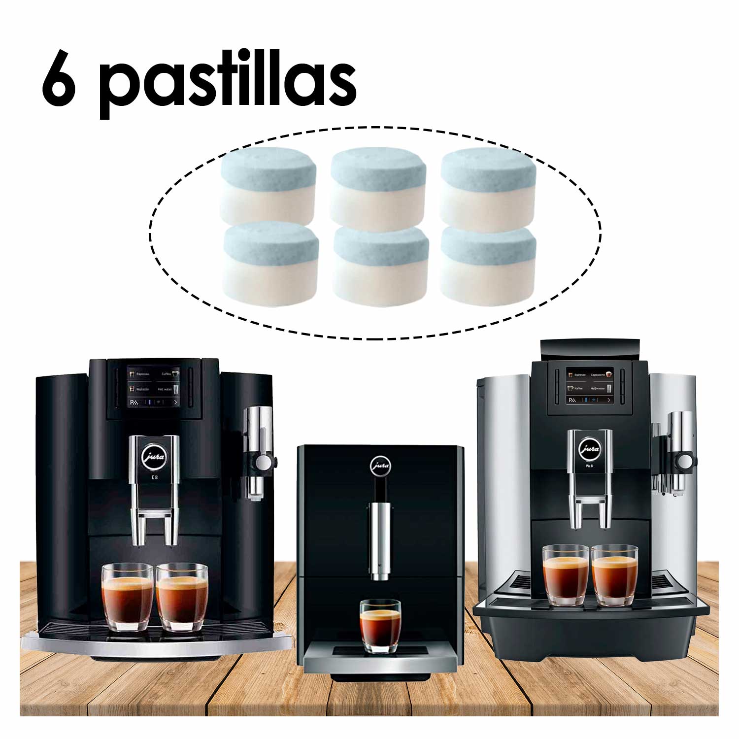 Pastillas de limpieza de 2 fases Cafeteras JURA x6
